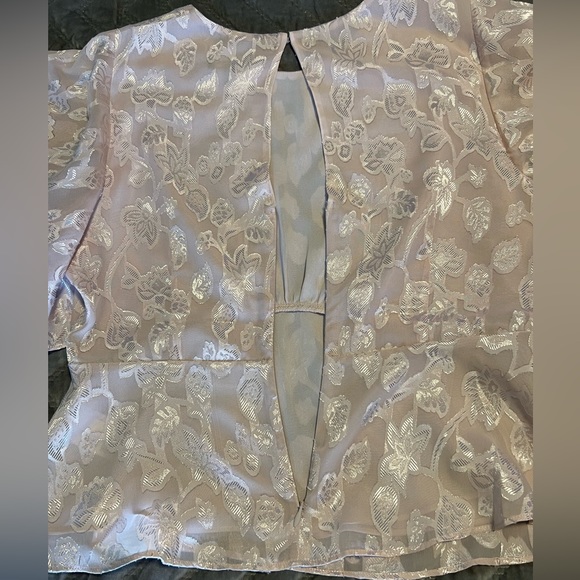 EXPRESS | Shimmery Peplum Pink Top - Picture 7 of 7